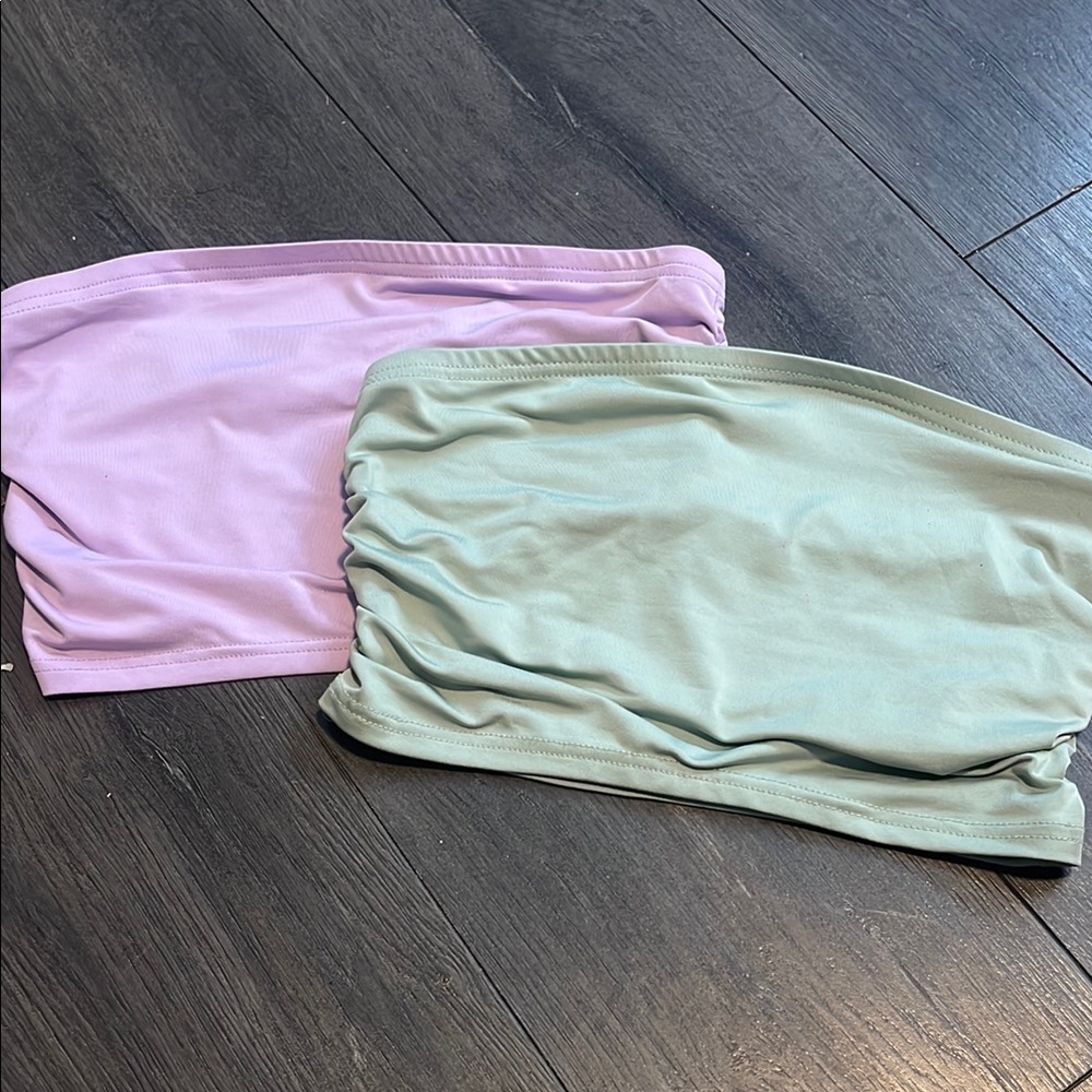 SHEIN Pink and Green Crop Tops